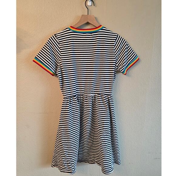 Hot Topic Striped Rainbow Ringer Dress Skater SZ XS - Picture 2 of 5
